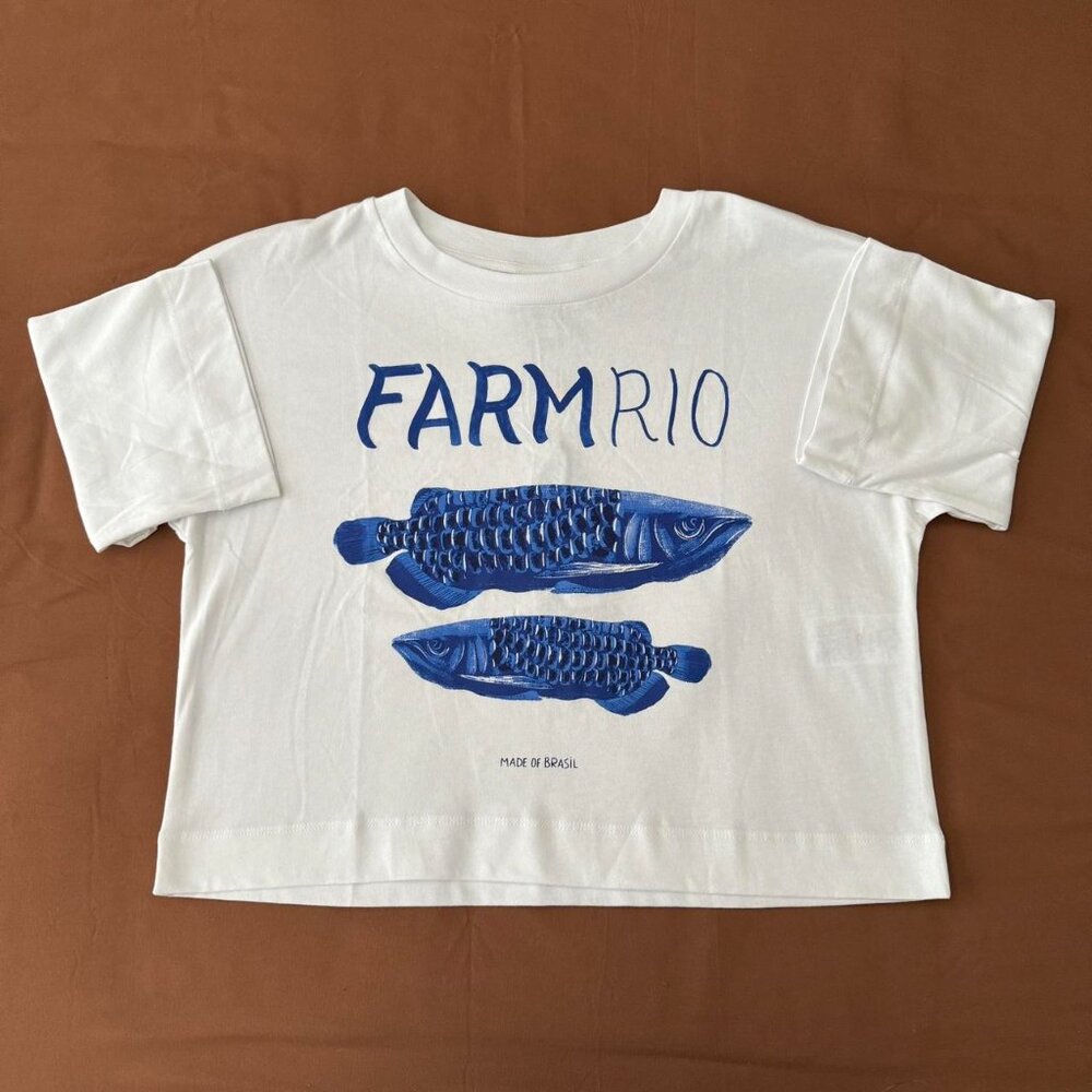 Farm Rio NWT Cropped Fish Graphic Tee